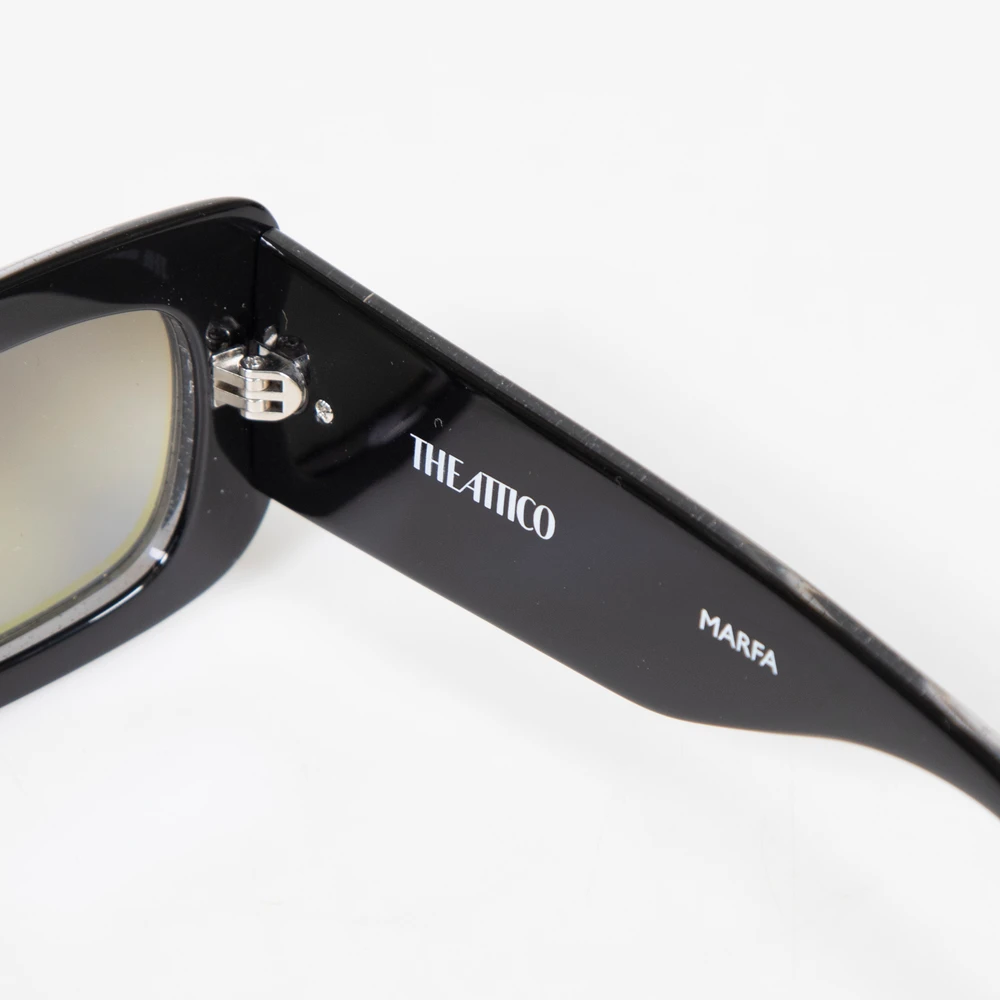 Linda Farrow Linda Farrow x The Attico Black Glitter Marfa Sunglasses