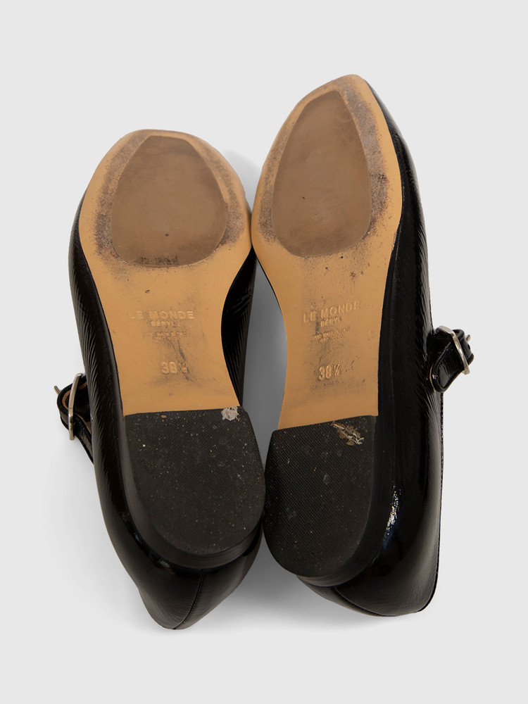 Le Monde Beryl Black Patent Mary Jane Ballet Flats