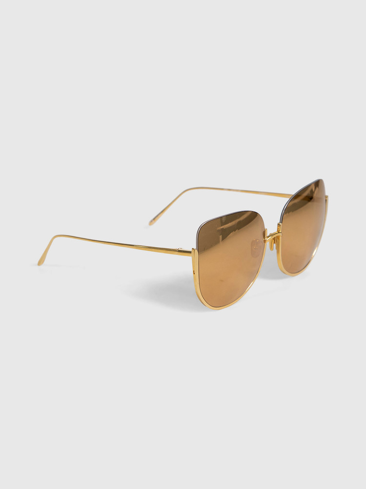 Linda Farrow Gold Cat Eye Kennedy Sunglasses