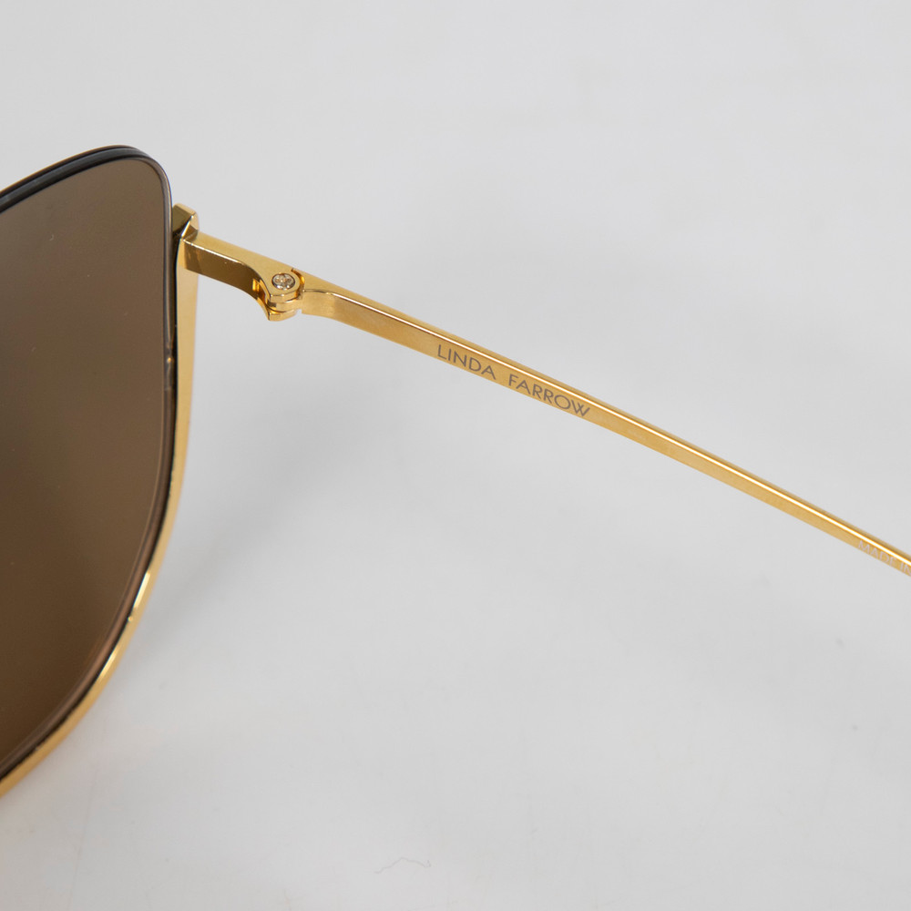 Linda Farrow Gold Cat Eye Kennedy Sunglasses