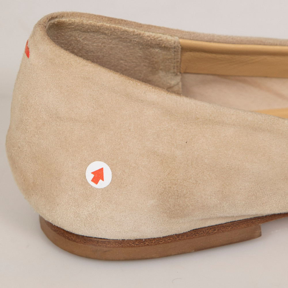 aeyde Beige Suede Ida Ballet Flats