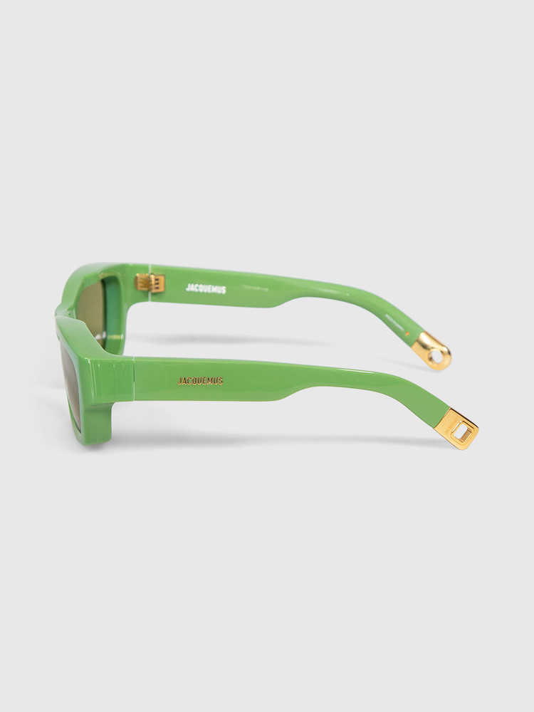 Jacquemus Green Rectangle Meridiano Sunglasses