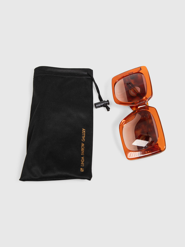 Linda Farrow Oversized Orange Sierra Sunglasses