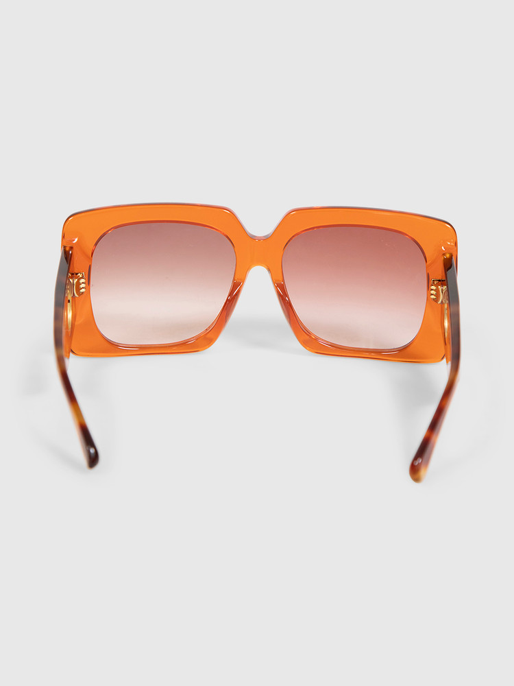 Linda Farrow Oversized Orange Sierra Sunglasses