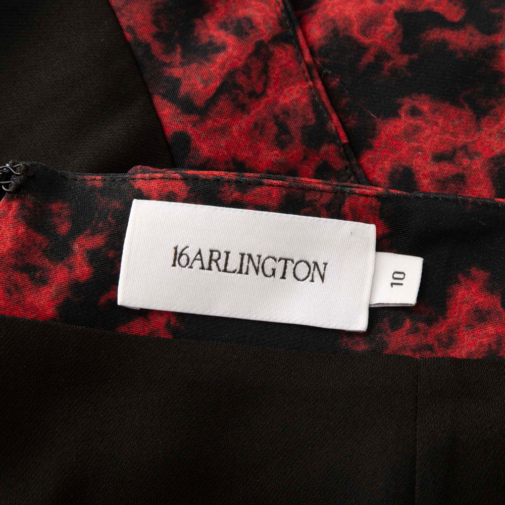 16 Arlington Red & Black Abstract Patterned Skirt