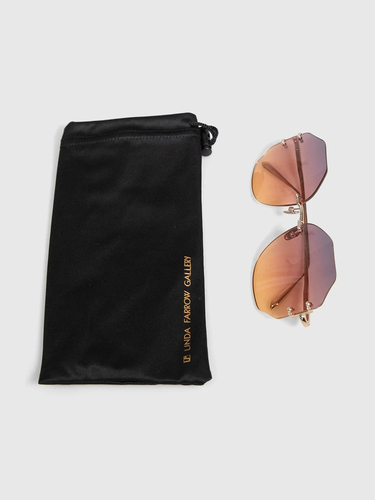 Linda Farrow 22KT Plated Geometric Sunglasses