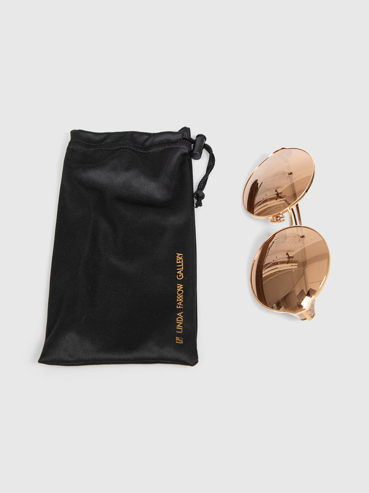 Linda Farrow Gold Mirror Round Sunglasses