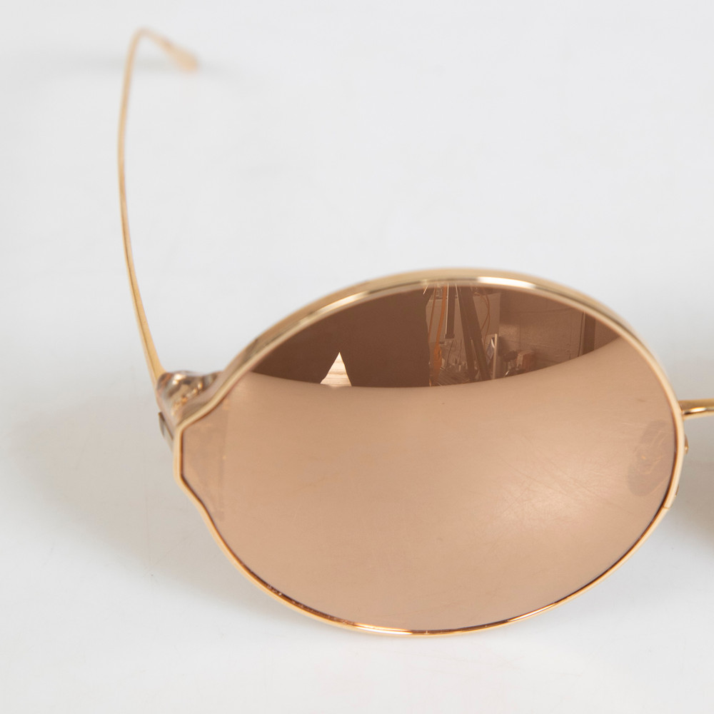 Linda Farrow Gold Mirror Round Sunglasses