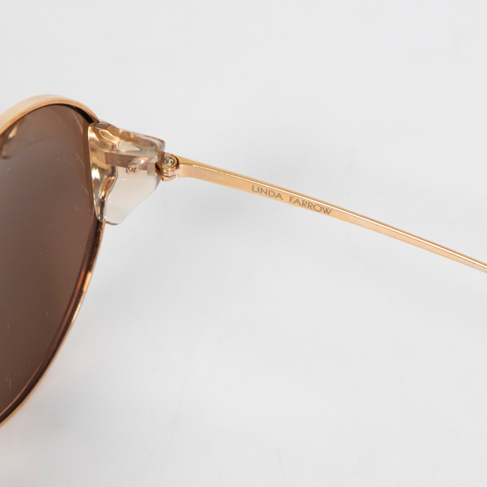 Linda Farrow Gold Mirror Round Sunglasses