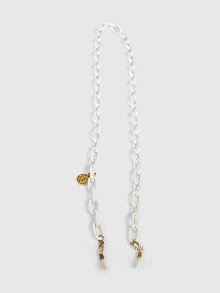 Linda Farrow White Sunglasses Chain
