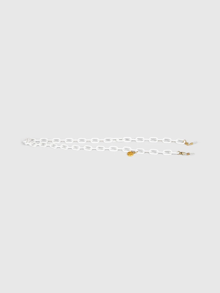 Linda Farrow White Sunglasses Chain
