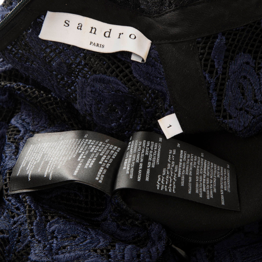 Sandro Blue Rose Lace Knee Length Dress