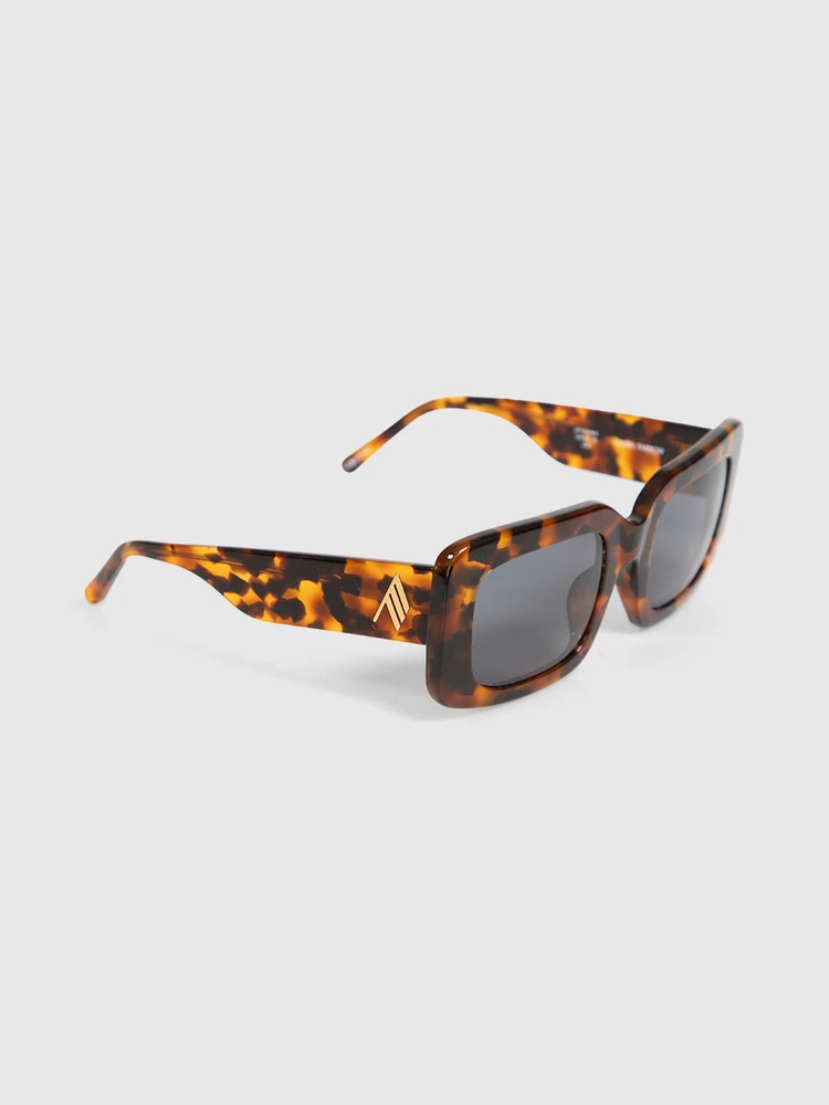 Linda Farrow Linda Farrow x The Attico Brown Tortoiseshell Jorja Sunglasses