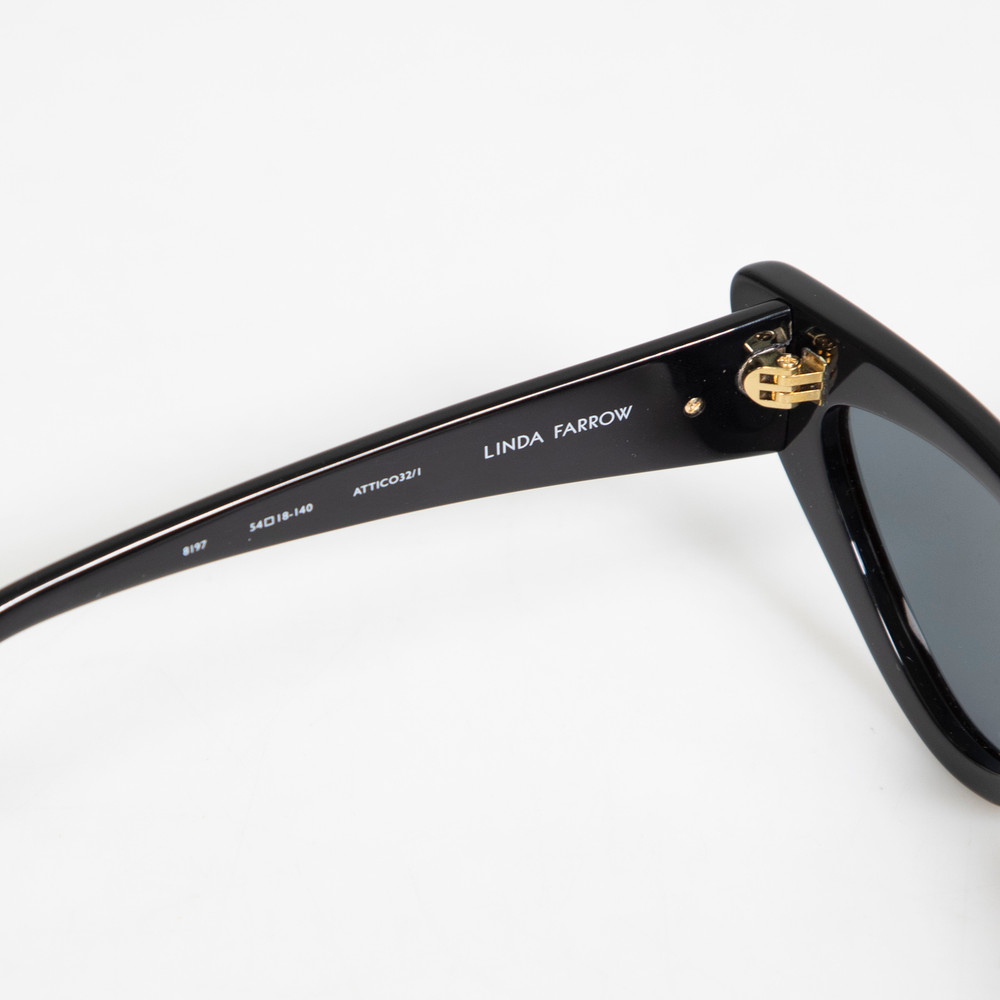 Linda Farrow Linda Farrow x The Attico Black Dora Cat Eye Sunglasses