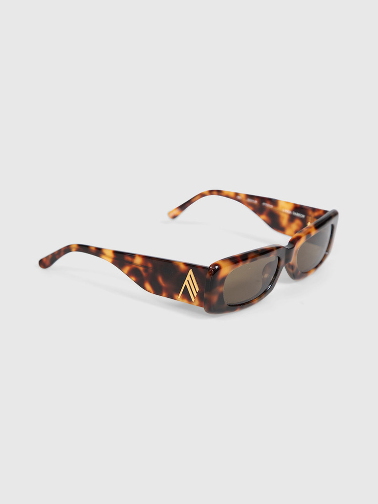 Linda Farrow Linda Farrow x The Attico Brown Tortoiseshell Mini Marfa Sunglasses