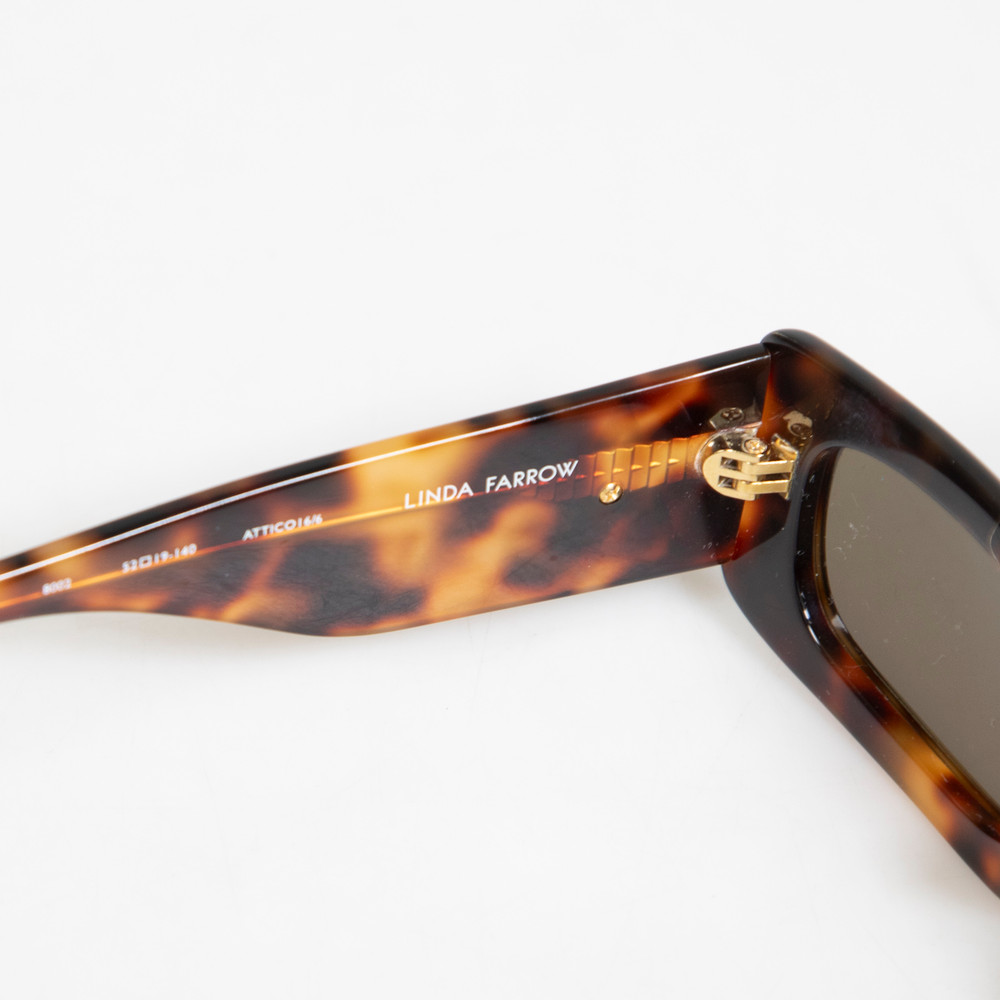 Linda Farrow Linda Farrow x The Attico Brown Tortoiseshell Mini Marfa Sunglasses