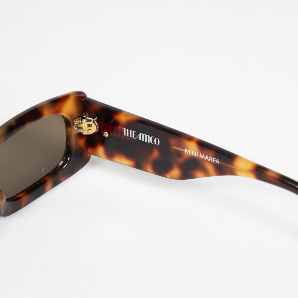 Linda Farrow Linda Farrow x The Attico Brown Tortoiseshell Mini Marfa Sunglasses