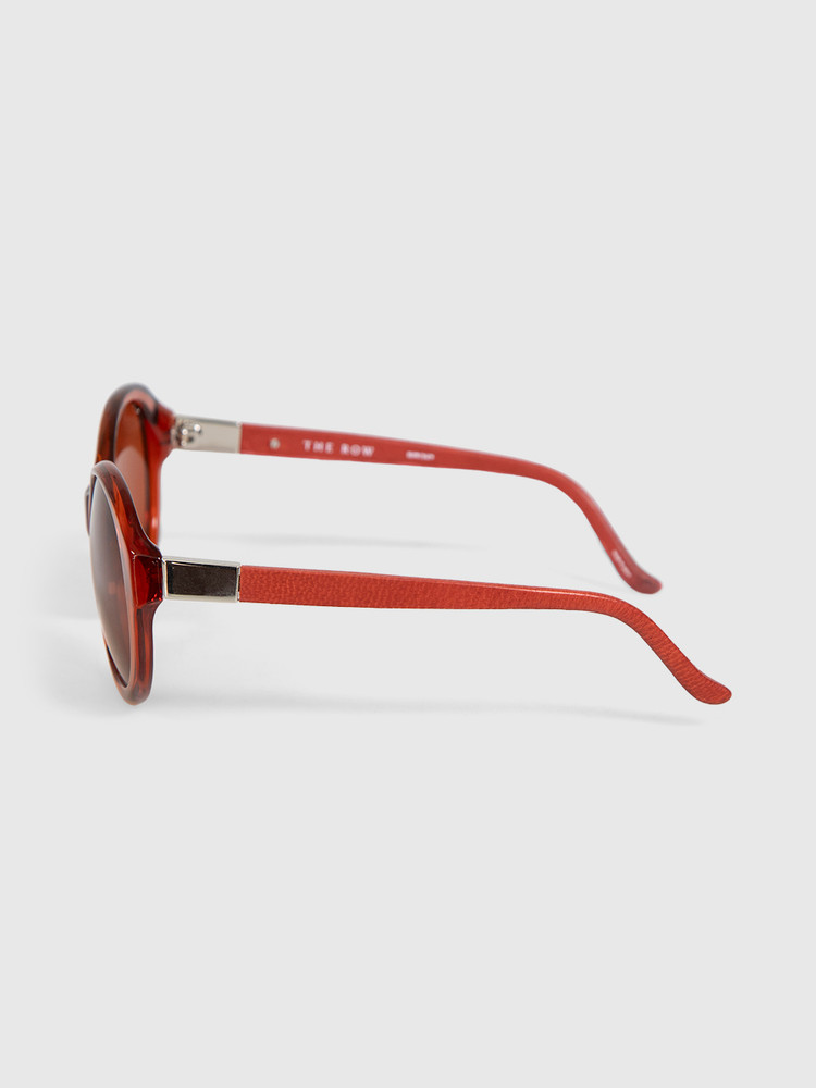 Linda Farrow Linda Farrow x The Row Orange Tinted Round Sunglasses