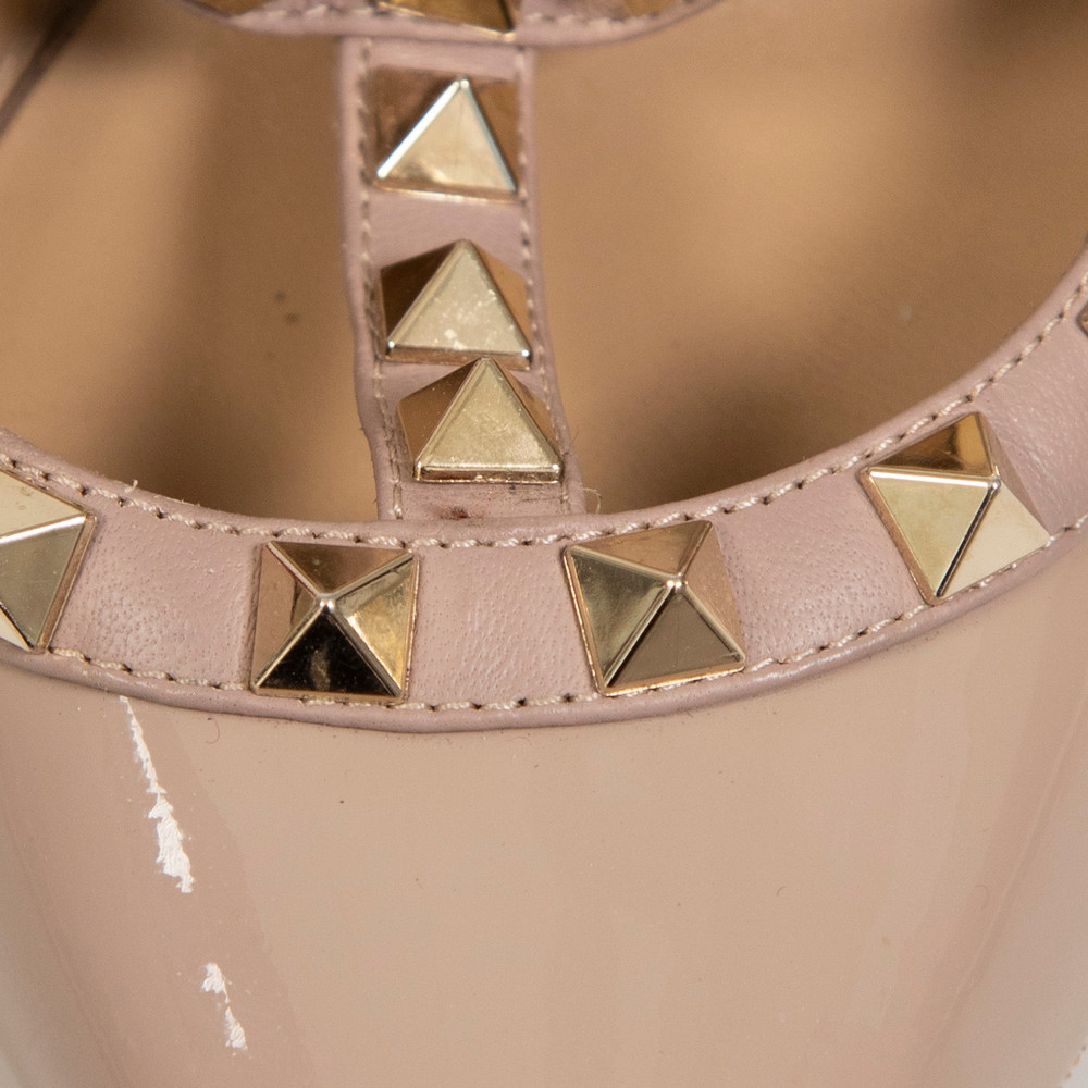Valentino Garavani Taupe Patent Rockstud Heels