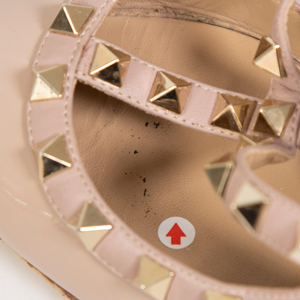 Valentino Garavani Taupe Patent Rockstud Heels