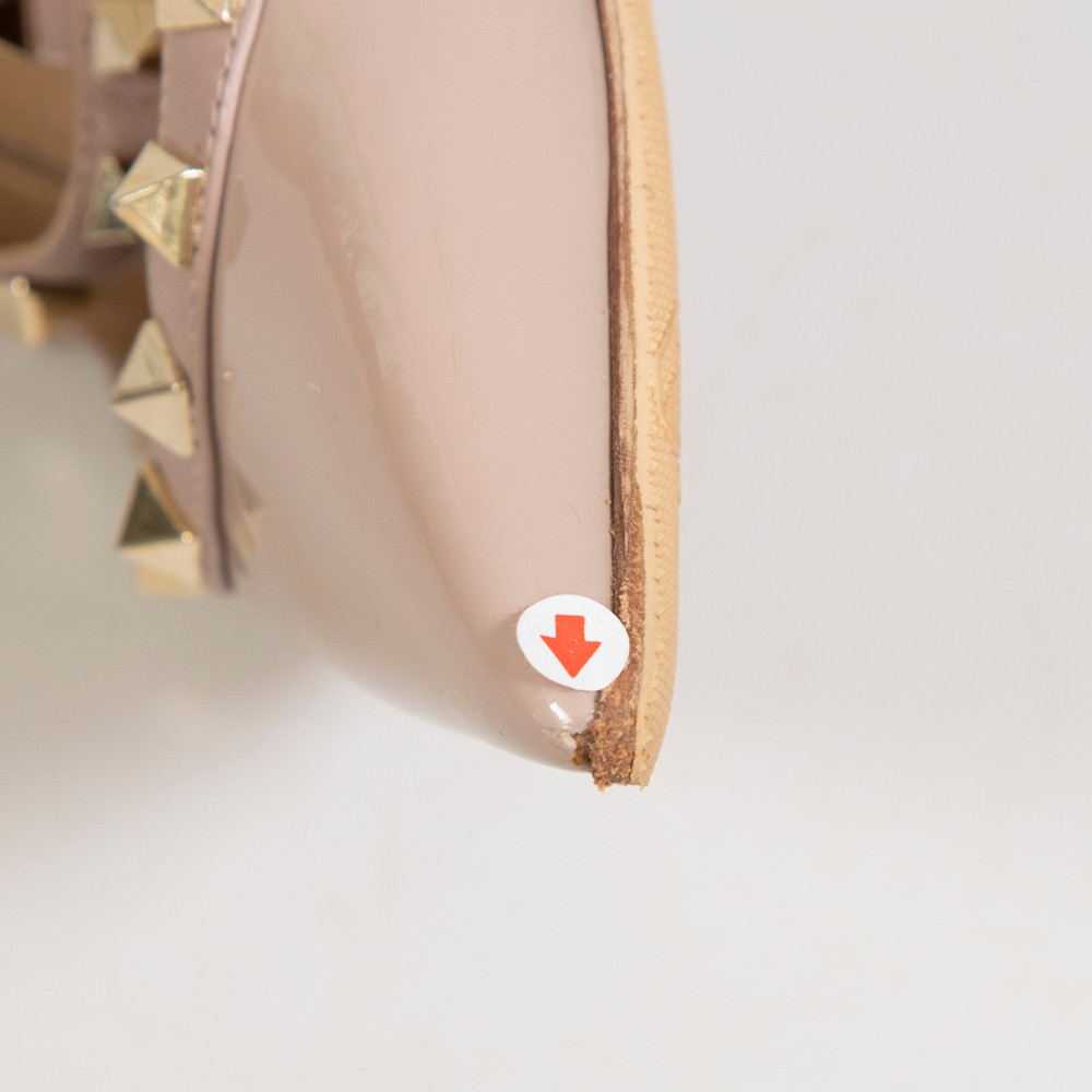 Valentino Garavani Taupe Patent Rockstud Heels
