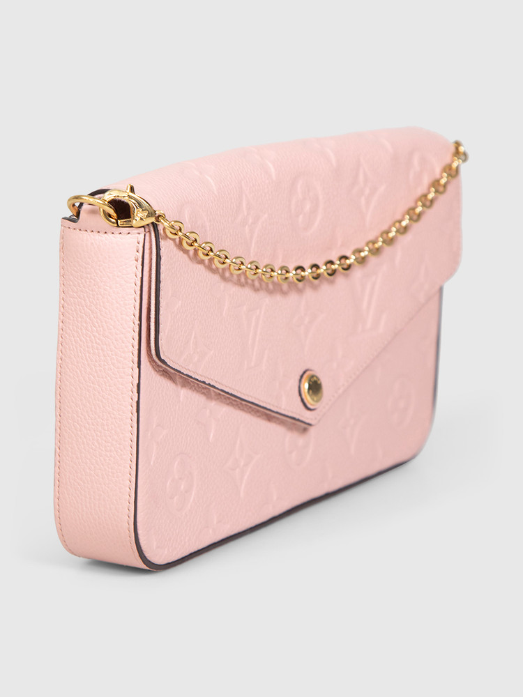 Louis Vuitton Pink Leather Monogram Félicie Pochette Bag
