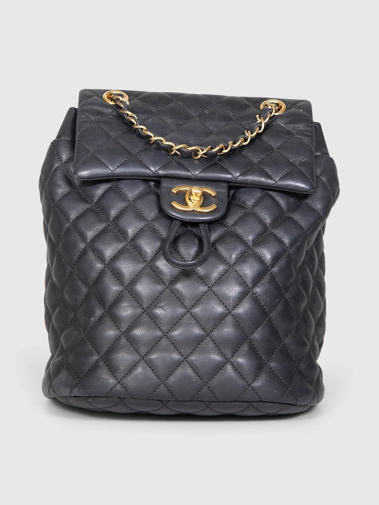Chanel 2017-18 Black Leather Small Urban Spirit Backpack