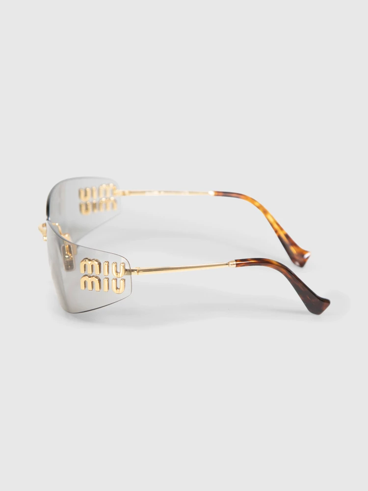 Miu Miu Logo Shield Sunglasses