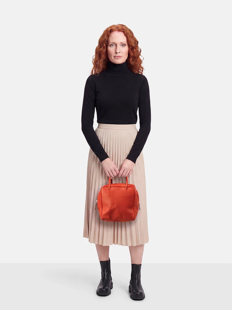 Bally Red Cube Leather Bag
