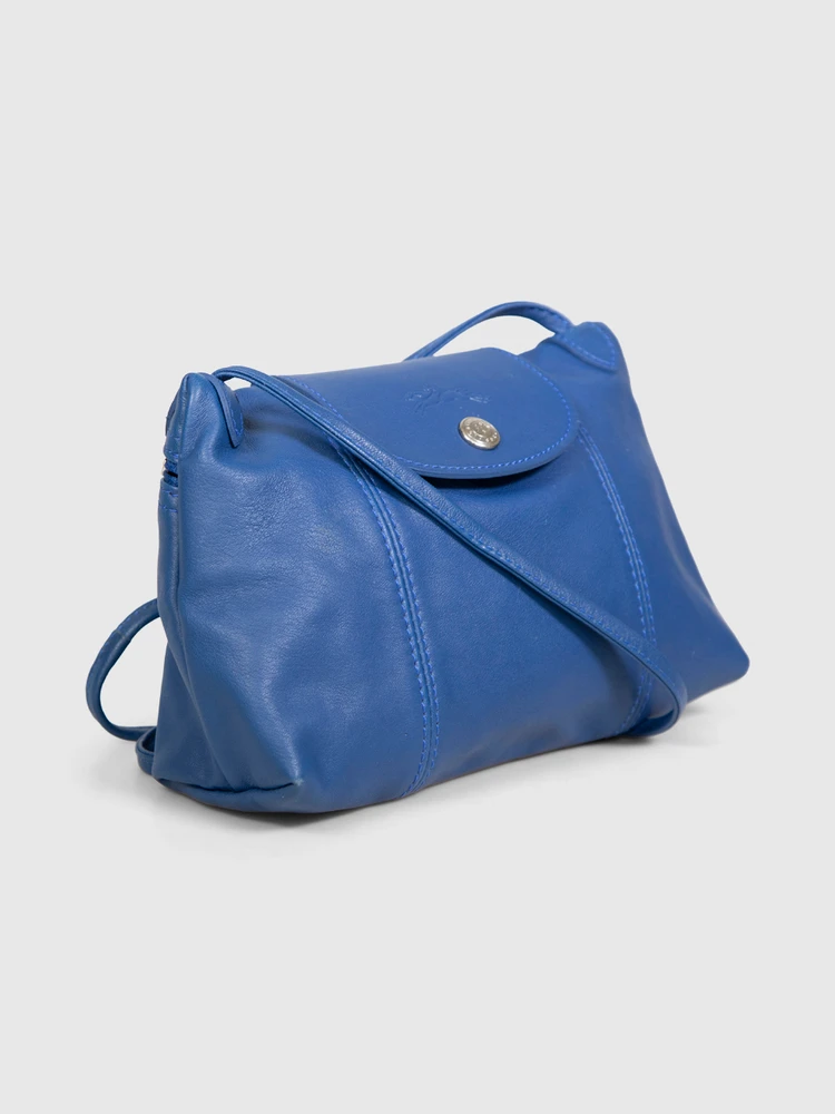Longchamp Navy Le Pliage Cuir Mini Bag