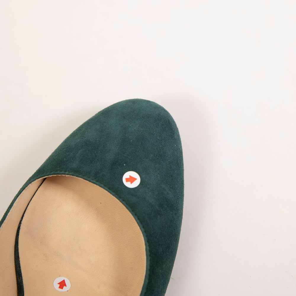 Jimmy Choo Green Suede Slip On Pumps