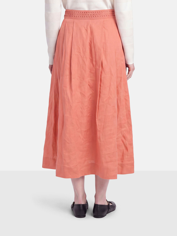 Loro Piana Pink Midi Pleated Skirt