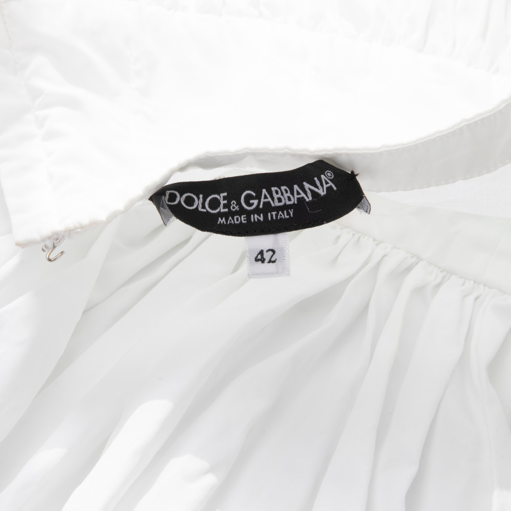 Dolce & Gabbana White Flared Mini Skirt