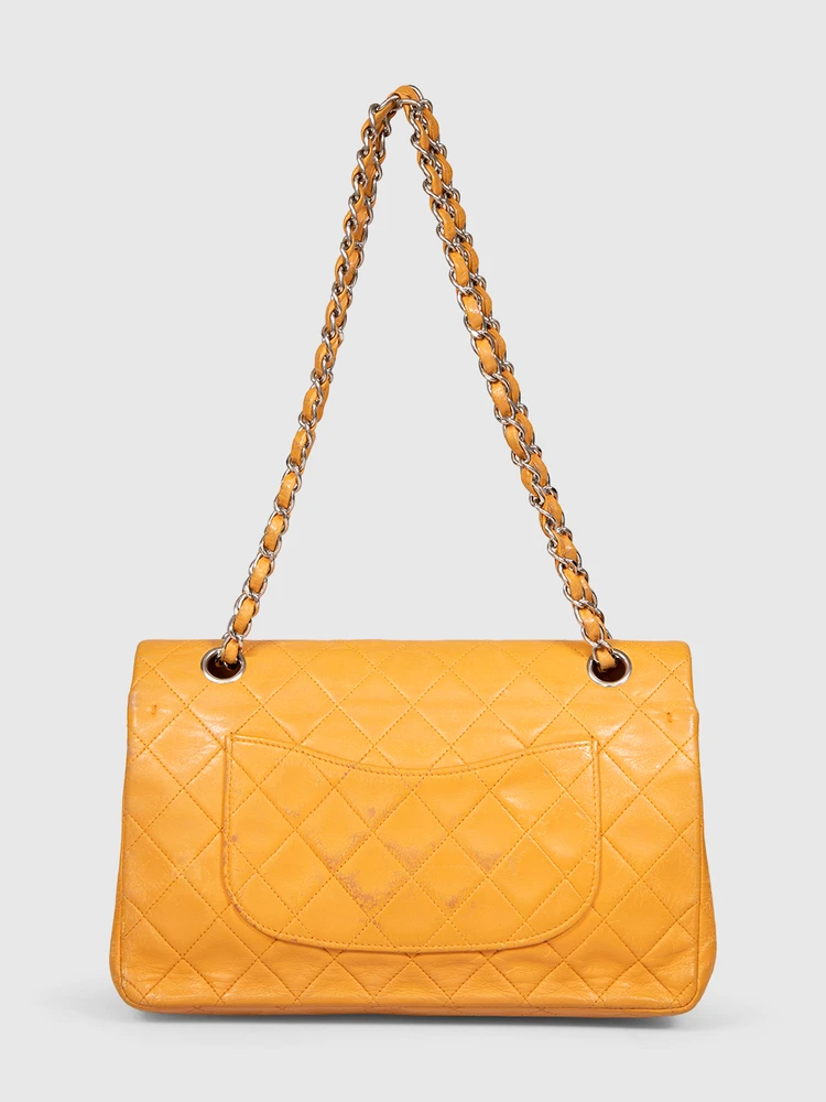 Chanel Vintage 1997-1999 Mustard Leather Double Flap