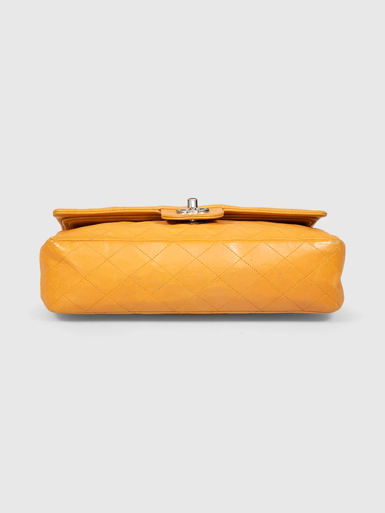 Chanel Vintage 1997-1999 Mustard Leather Double Flap