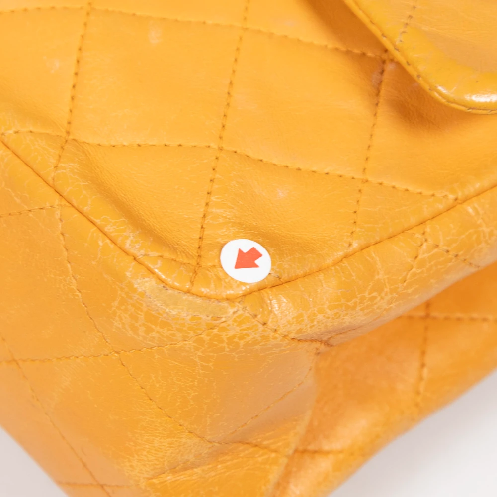 Chanel Vintage 1997-1999 Mustard Leather Double Flap