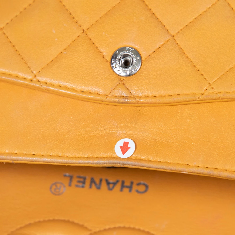 Chanel Vintage 1997-1999 Mustard Leather Double Flap