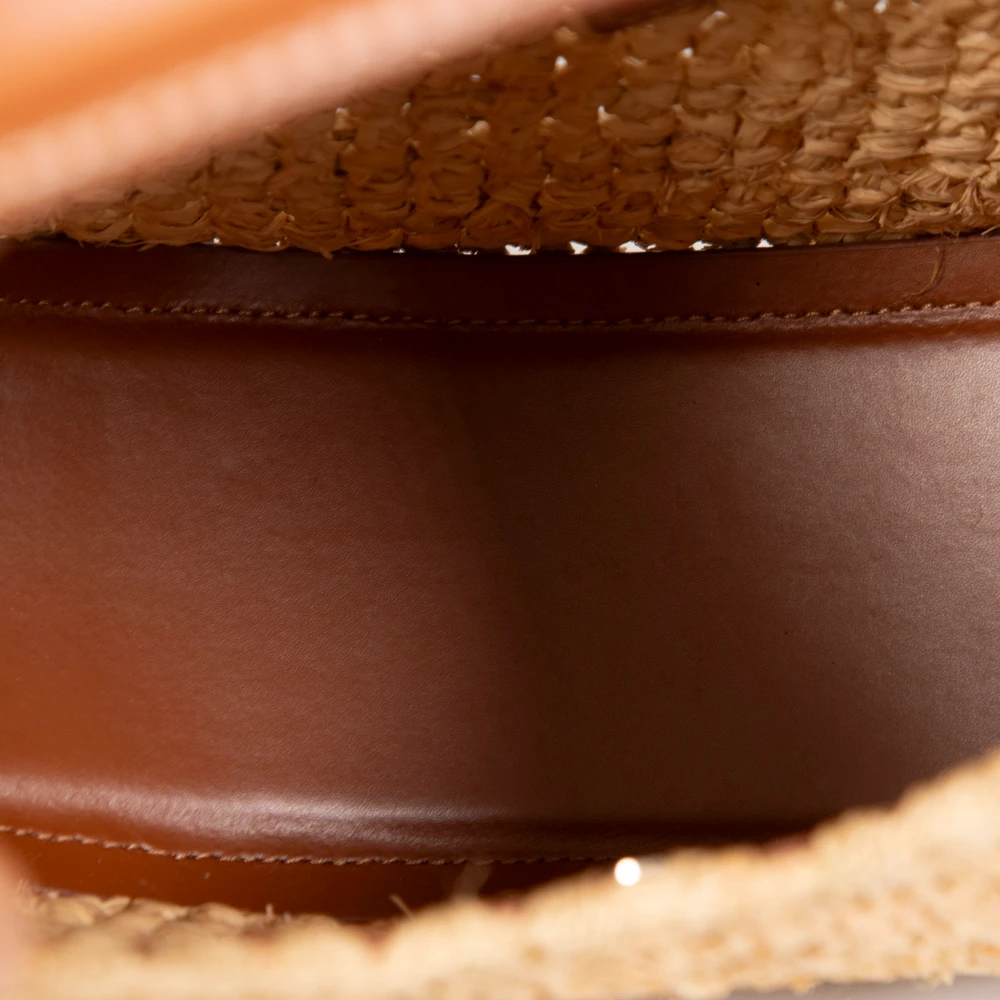 STAUD Beige Moon Raffia Tote Bag