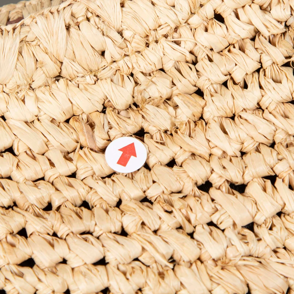 STAUD Beige Moon Raffia Tote Bag