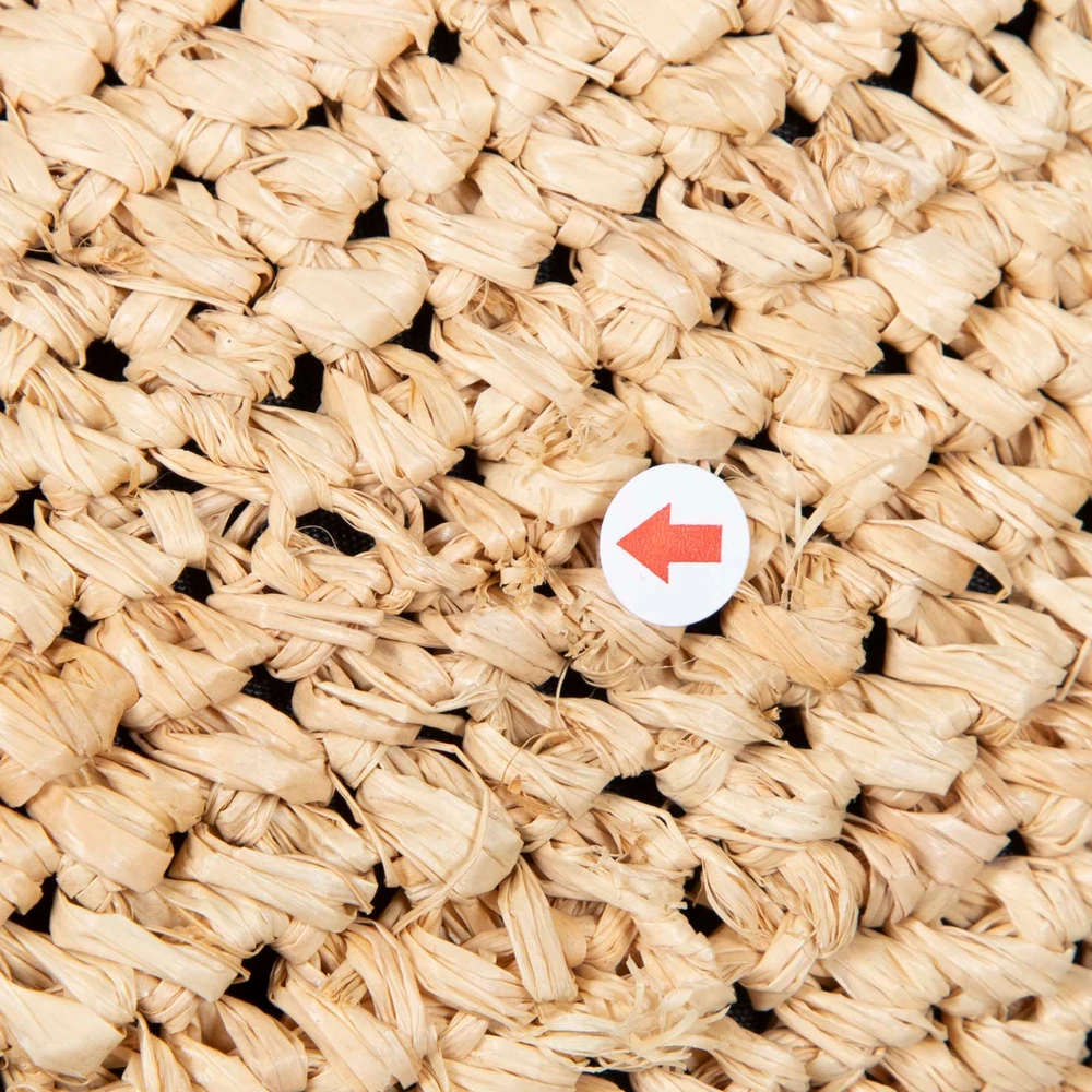 STAUD Beige Moon Raffia Tote Bag