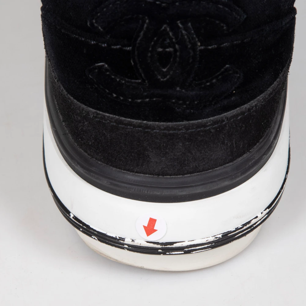 Chanel Black Suede CC Sneakers
