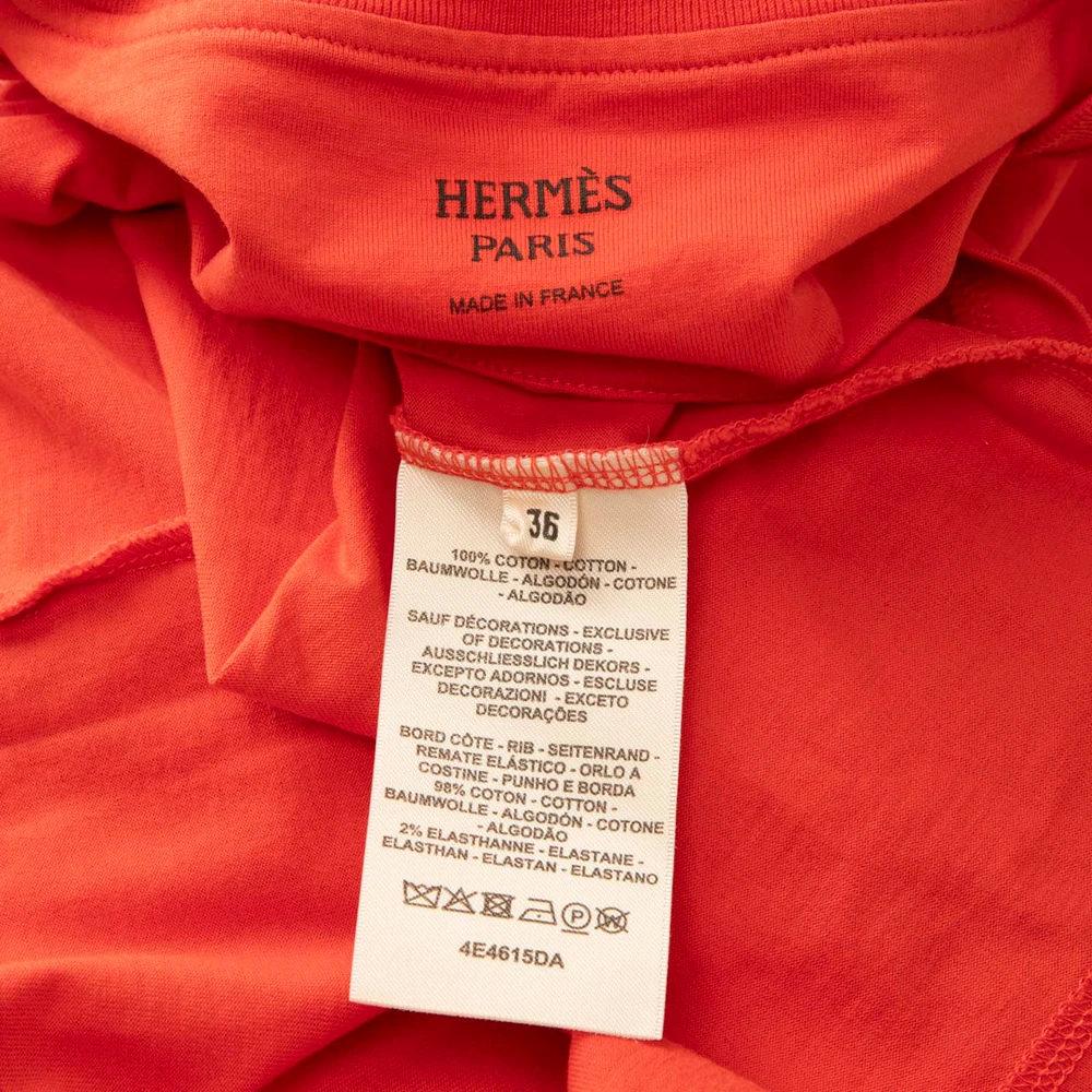Hermès Red Embroidered Pocket T-Shirt