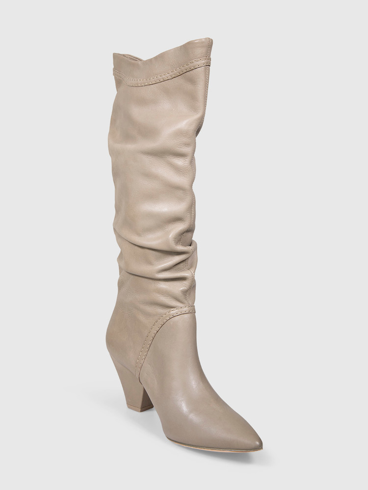 Zimmermann Grey Ruched Leather Boots