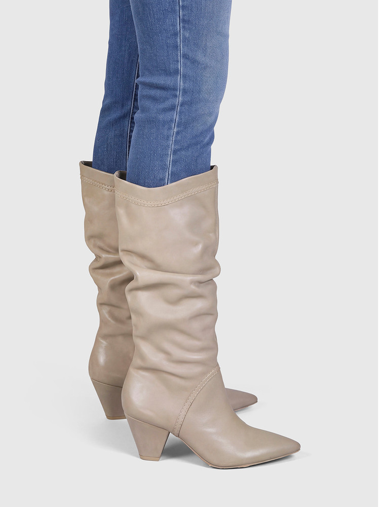 Zimmermann Grey Ruched Leather Boots