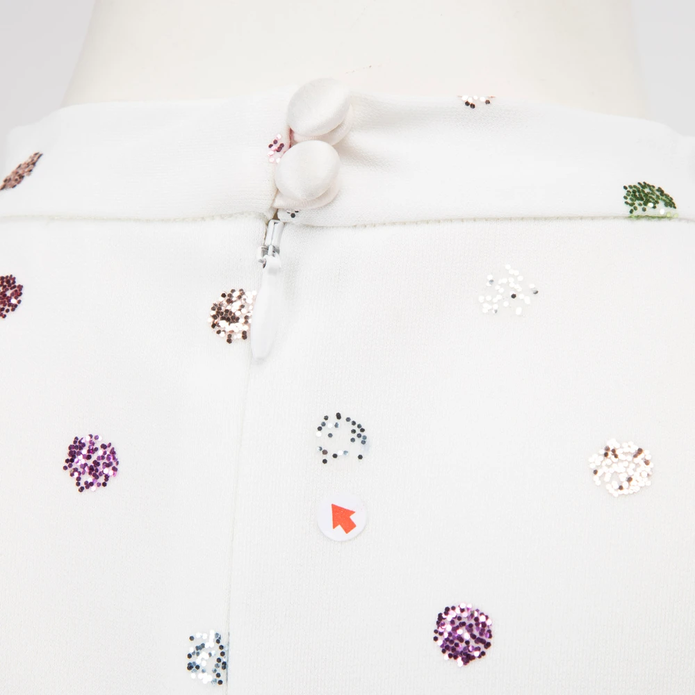 Marc Jacobs White Glitter Polka Dot Dress