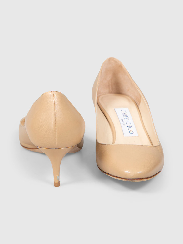 Jimmy Choo Beige Leather Pumps