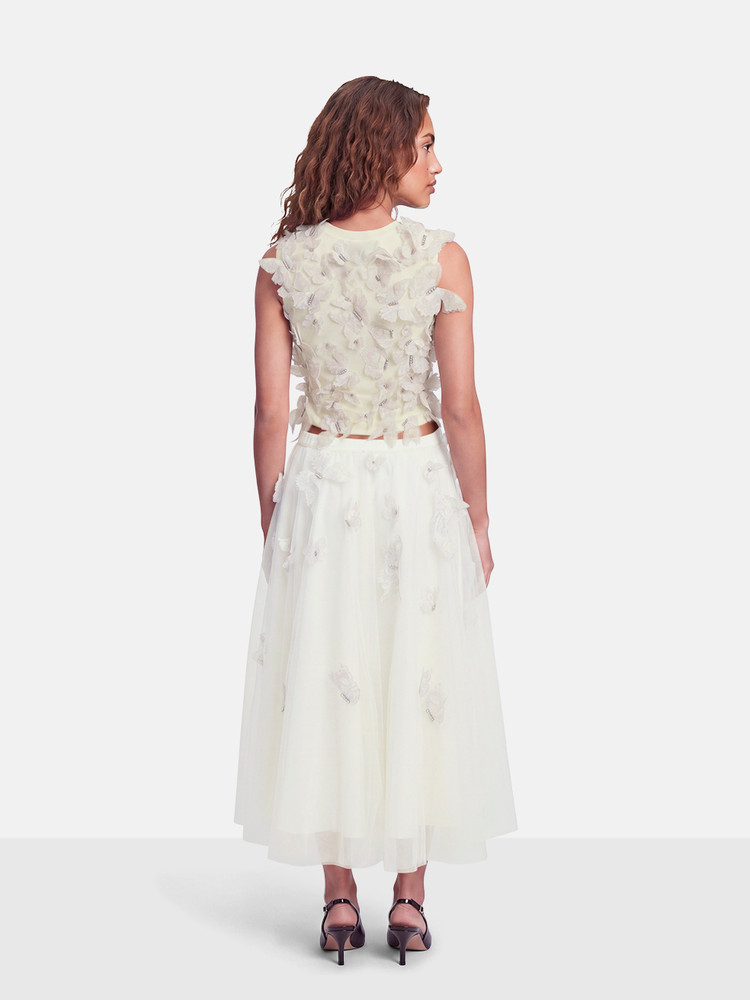 Cynthia Rowley Butterfly Embellished Top & Skirt Set