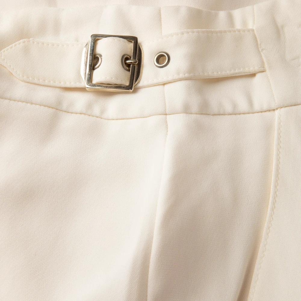 Temperley London Ecru Pleated Wide Leg Trousers