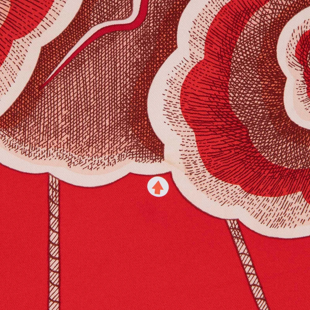 Hermès Red Silk Acte III, Scène I, La Clairière Scarf