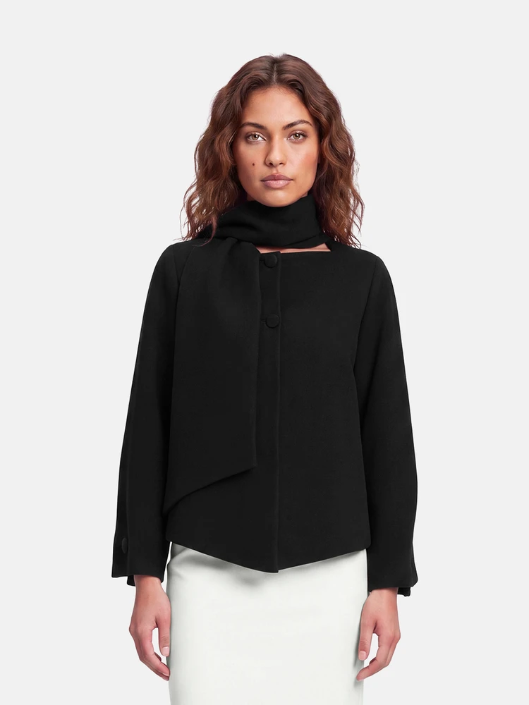 Dior Black Scarf Coat